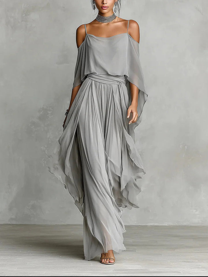 Amandine™ Robe Féminine Drapée Élégance Aérienne