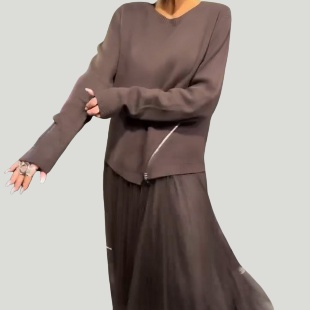 Ullé | Robe élégante en maille et tulle pour femme